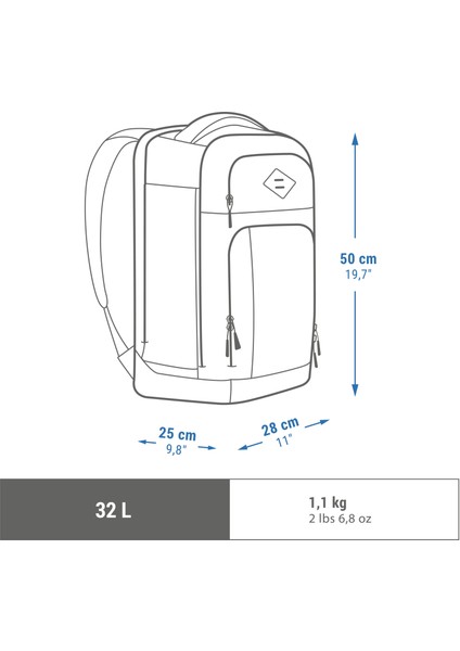 Quechua Outdoor Sırt Çantası - 32 L - Siyah - NH Escape 500 modelleri