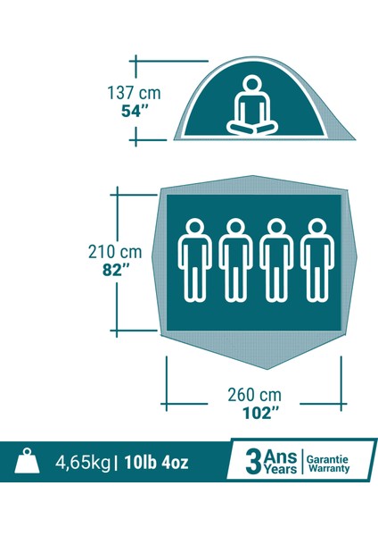 Kamp Çadırı - 4 Kişilik - Mh100