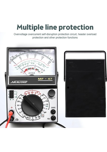 Siyah MF47 Pointer Multimetre Dc/ac Gerilim Akım Test Cihazı Direnç Kapasite Ölçer Buzzer 2500 V ile Yüksek Hassasiyetli Alet (Yurt Dışından) modelleri