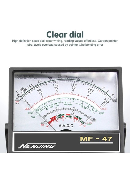 Siyah MF47 Pointer Multimetre Dc/ac Gerilim Akım Test Cihazı Direnç Kapasite Ölçer Buzzer 2500 V ile Yüksek Hassasiyetli Alet (Yurt Dışından) fırsatları