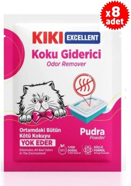 Excellent Kedi Kumu Koku Giderici -Pudra Kokulu 25 gr x 8 Adet