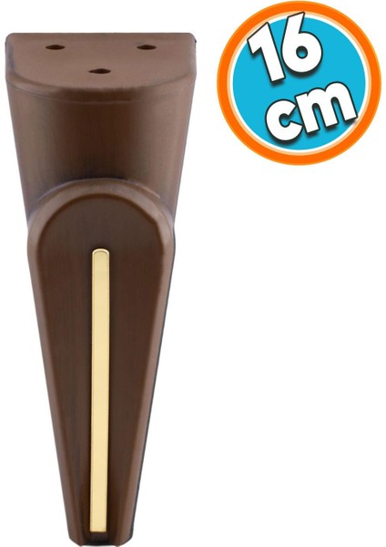 Mobilya Kanepe Sehpa Çekyat Tv Ünitesi Koltuk Ayağı 16 cm Ahşap Desenli Kahverengi Baza Ayak