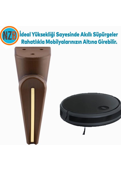 Mobilya Kanepe Sehpa Çekyat Tv Ünitesi Koltuk Ayağı 16 cm Ahşap Desenli Kahverengi Baza Ayak modelleri
