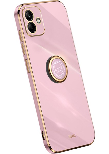 Samsung Galaxy A05 Için 4g Kasa Elektrokaplatma Kenar Yüzüğü Kickstand Tpu Telefon Kılıfı (Yurt Dışından)