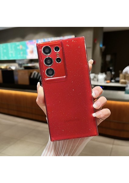 Samsung Galaxy S24 Için Ultra Kasa Hassas Lens Koruma Glitter Tpu Telefon Sı Telefon Kılıfı (Yurt Dışından)