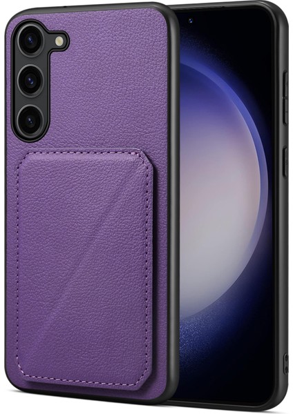 Samsung Galaxy S24 Için+ Kartı Tutucu Kickstand Deri+Pc+Tpu Cep Telefonu Et Telefon Kılıfı (Yurt Dışından)