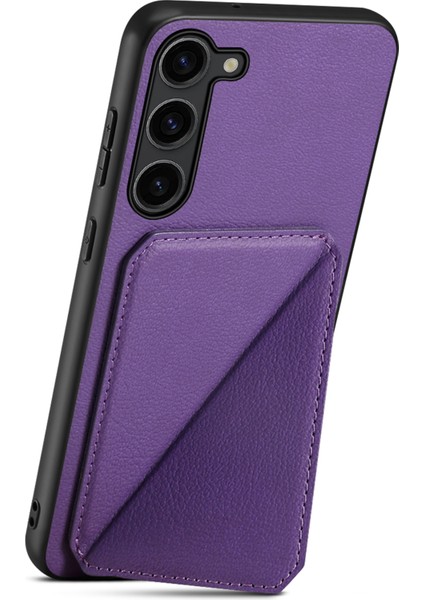 Samsung Galaxy S24 Için+ Kartı Tutucu Kickstand Deri+Pc+Tpu Cep Telefonu Et Telefon Kılıfı (Yurt Dışından)
