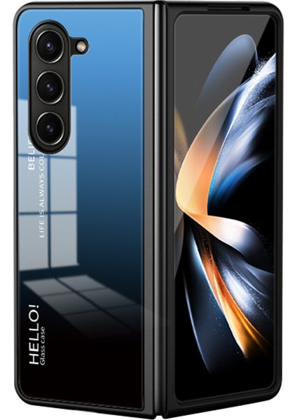 Samsung Galaxy Z Fold5 5g Temperli Cam Gradyan Renk Pc+Tpu Koruyucu Sınıfı Telefon Kılıfı (Yurt Dışından)
