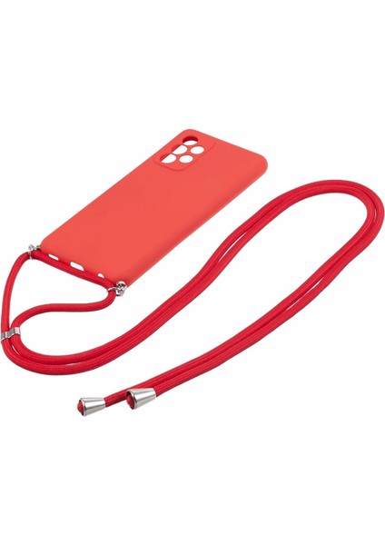 Samsung Galaxy A72 4g 5g Kasa Için Yumuşak Tpu Fiber Astar Long Lanyard Redtelefon Kılıfı (Yurt Dışından) fiyatları