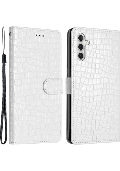 Samsung Galaxy A15 Için 5g 5g Pu Pu Deri Timsah Doku Cüzdan Stand Kabuğu Strap Telefon Kılıfı (Yurt Dışından)