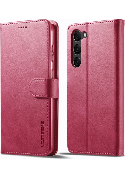 Samsung Galaxy S24 Için+ Buzağı Doku Deri Stand Telefon Koruyucu Gül Telefon Kılıfı (Yurt Dışından)