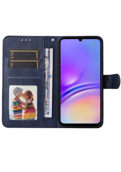 Samsung Galaxy A05 Için 4g Case Buzağı Doku Deri Telefon Cüzdan Telefon Kılıfı (Yurt Dışından)