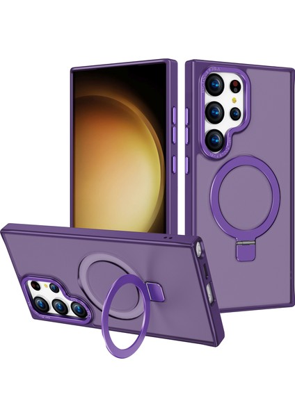 Samsung Galaxy S24 Ultra Kickstand Case Için Magsafe Şok Geçirmez Tpu+Pcuyumlu Telefon Kılıfı (Yurt Dışından)
