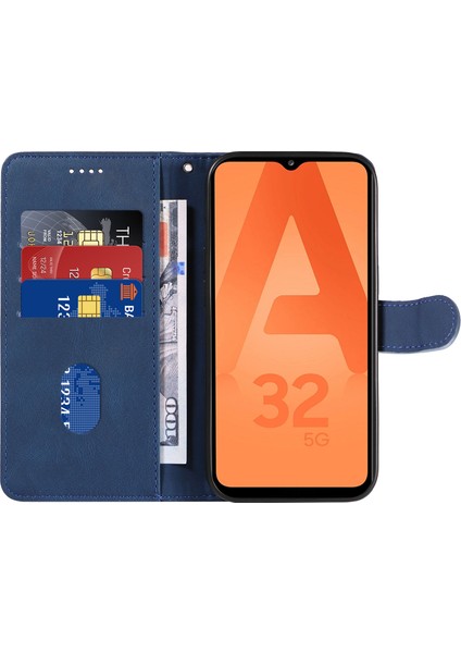 Samsung Galaxy A32 5g M32 5g Cep Baskılı Kavisli Çizgi Stand Pu Deri Cüzdan Telefon Kılıfı (Yurt Dışından)