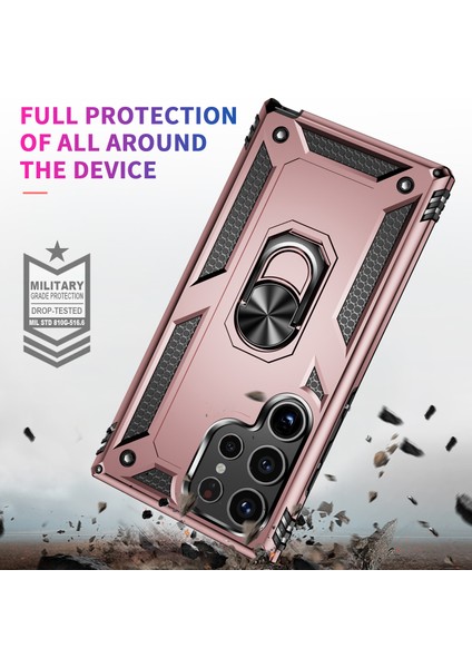Samsung Galaxy S24 Ultra Case Tpu+Pc Yüzük Kickstand Telefon Geri Kabuk Rose Altın Telefon Kılıfı (Yurt Dışından) fiyatları