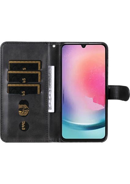 Samsung Galaxy A25 5g Folio Cüzdan Zipper Cep Pu Deri Telefon Kılıfı (Yurt Dışından)