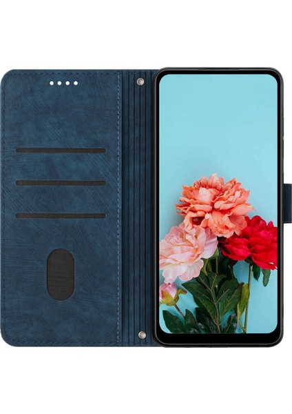 Samsung Galaxy A05 Için 4g Tpu+Pu Deri Stand Cüzdan Telefon Koruyucu Sapfire Telefon Kılıfı (Yurt Dışından)