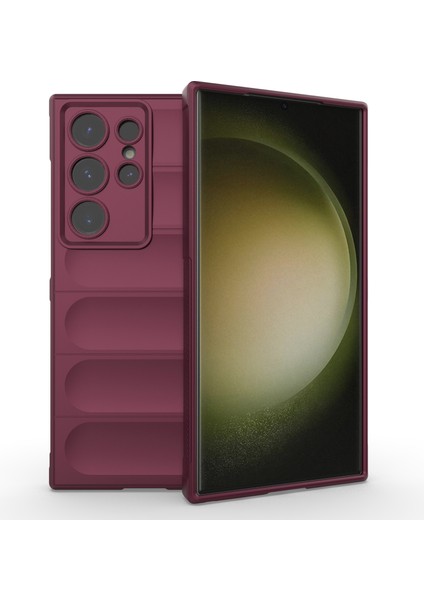 Samsung Galaxy S24 Ultra Case Damla Geçirmez Telefon Tpu Cover Wine Telefon Kılıfı (Yurt Dışından)
