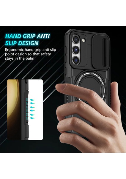 Samsung Galaxy S23+ Case Pc+ Tpu Slayt Kameralı Manyetik Telefon Kılıfı (Yurt Dışından) fiyatları