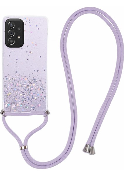 Samsung Galaxy A52 4g A52S 5g A52 5g Case Sparkle Epoxy Tpu Lanyard Spurpletelefon Kılıfı (Yurt Dışından)