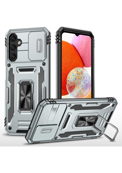 Samsung Galaxy A15 4g Case Pc+Tpu Anti Drop Anti Kickstand Slide Lens Kalkanı Telefon Kılıfı (Yurt Dışından)