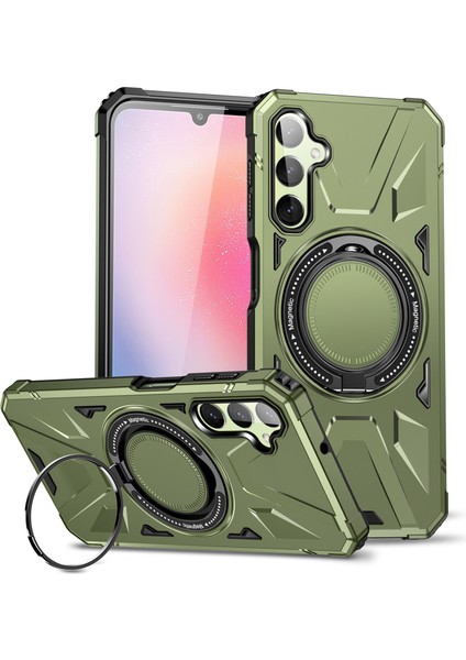 Samsung Galaxy A24 4g A25 5g Case Rotatable Kickstand Anti Cratch Tpu+Pc Telefon Korusu Koruyucu Dark Telefon Kılıfı (Yurt Dışından)