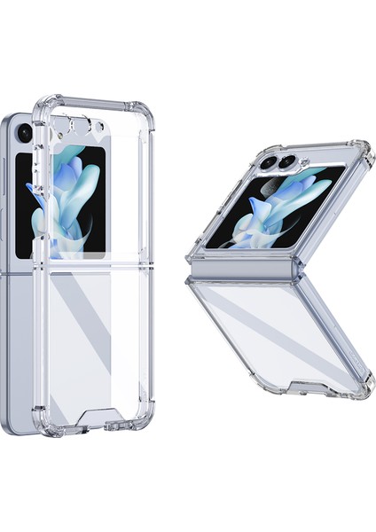 Samsung Galaxy Z Flip5 Için 5g Temiz Telefon Kasası Yumuşak Tpu Hava Yastığı Karşıtı Anti Şöhretli Telefon Kılıfı (Yurt Dışından)