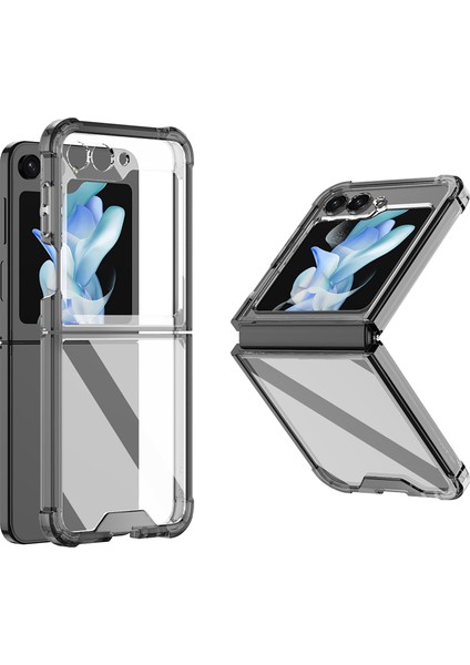 Samsung Galaxy Z Flip5 Için 5g Temiz Telefon Kasası Yumuşak Tpu Hava Yastığı Anti Fall Anti Şöhretli Telefon Kılıfı (Yurt Dışından)