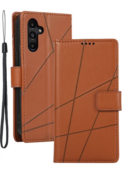 Samsung Galaxy A15 Için Df 06 4g Case Hatlar Stand Baskılı Pu Deri Telefon Kılıfı (Yurt Dışından)