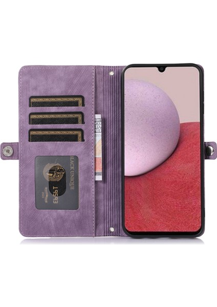 Samsung Galaxy A15 5g Kabuk 9 Kart Yuvaları Için Şok Geçirmez Pu Deri Telefon Kılıfı (Yurt Dışından)