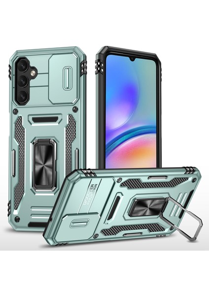 Samsung Galaxy A05S Için Zırh Serisi 4g Kasa Slayt Lens Kalkanı Pc+Tpu Anti Fall Telefon Kılıfı (Yurt Dışından)