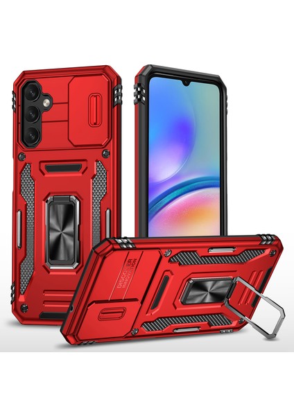 Samsung Galaxy A05S Için Zırh Serisi 4g Kasa Slayt Lens Kalkanı Pc+Tpu Anti Fall Telefon Kılıfı (Yurt Dışından)