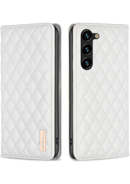 Samsung Galaxy S24+ Case Pu Pu Deri Rhombus Telefon Kılıfı (Yurt Dışından)