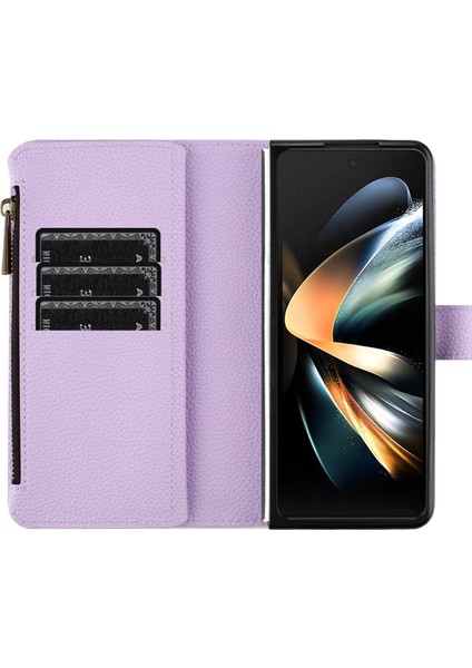 Samsung Galaxy Z Kat3 5g Litchi Doku Pu Deri Deri Telefon Kılıfı (Yurt Dışından)