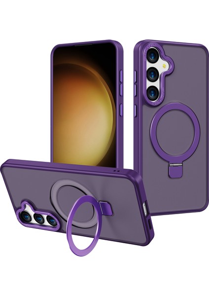 Samsung Galaxy S24 Için Magsafe Anti Drop Tpu+Pc Kickstand Dark Uyumlu Açık Kasa Telefon Kılıfı (Yurt Dışından)