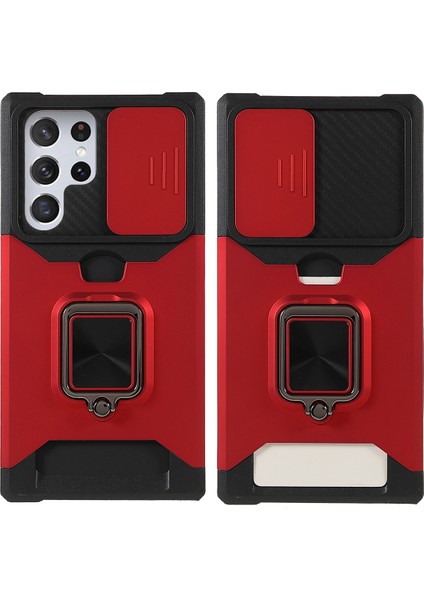 Samsung Galaxy S24 Ultra Pc+Tpu Kickstand Cover Kart Tutucu Redtelefon Kılıfı (Yurt Dışından)