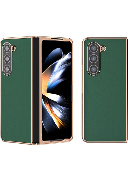 Samsung Galaxy Z Fold5 5g Ipeksi Duygu Inek Deri+Pc Elektrapan Telefon Kılıfı (Yurt Dışından)