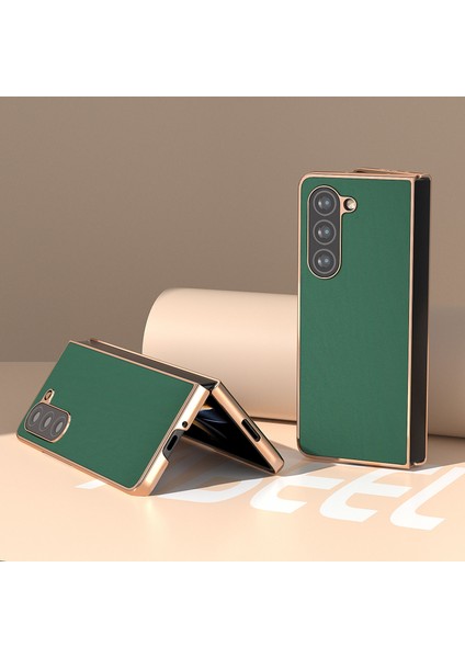 Samsung Galaxy Z Fold5 5g Ipeksi Duygu Inek Deri+Pc Elektrapan Telefon Kılıfı (Yurt Dışından)