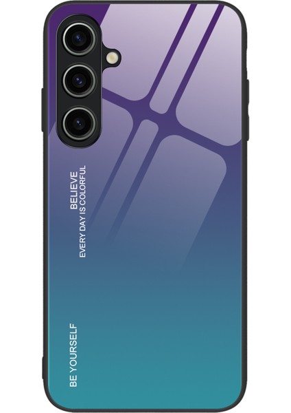 Samsung Galaxy A15 Için 4g Cam Gradyan Renk Şok Geçirmez Temperli Cam Geri Telefon Kılıfı (Yurt Dışından)