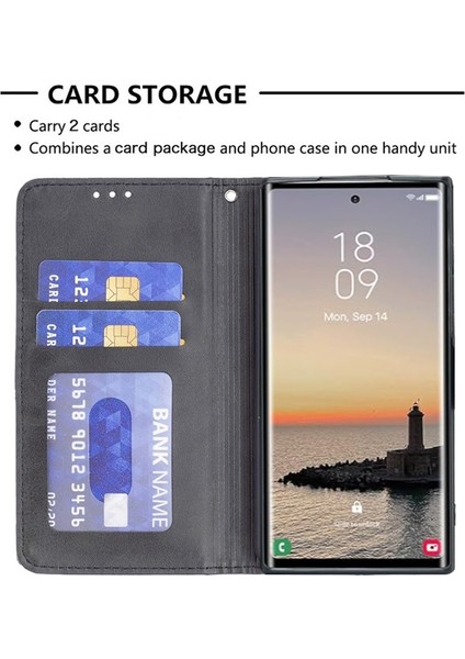 Samsung Galaxy S24 Ultra Kasa Manyetik Kapanış Pu Deri Kart Yuvaları Telefon Kılıfı (Yurt Dışından) fiyatları