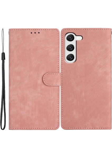 Samsung Galaxy S24 Için+ Durum Deriz Deri Stand Telefon Golü Altın Telefon Kılıfı (Yurt Dışından)
