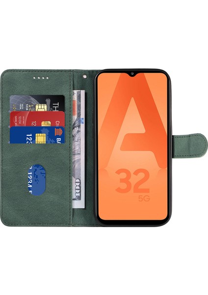 Samsung Galaxy A32 5g M32 5g Cep Telefonu Kapağı Baskılı Kavisli Çizgi Stand Pu Deri Cüzdan Vaka Telefon Kılıfı (Yurt Dışından)