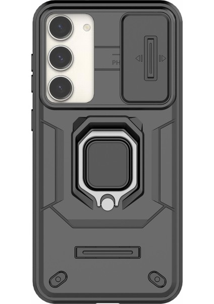 Samsung Galaxy S23 Için+ Slayt Lens Koruma Pc+ Tpu Telefon Vaka Kickstand Koruyucu Telefon Kılıfı (Yurt Dışından)