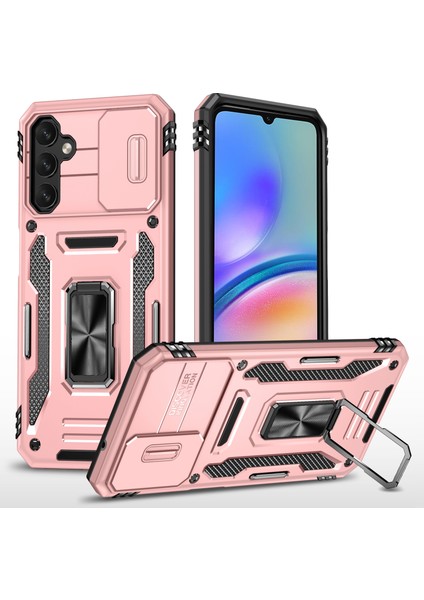 Samsung Galaxy A05S Için Zırh Serisi 4g Kasa Slayt Lens Kalkanı Pc+Tpu Anti Fall Telefon Golü Altın Telefon Kılıfı (Yurt Dışından)