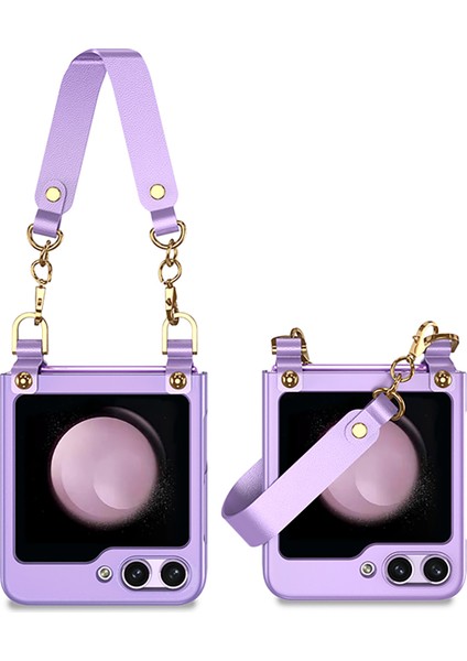 Samsung Galaxy Z Flip5 5g El Strap Pc Ultra Ince Koruyucu Entegre Küçük Ekranlı Film Telefon Kılıfı (Yurt Dışından)