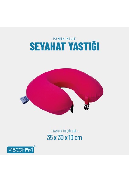 Visco Seyahat Yastığı (Ortopedik Visco Seyahat Yastığı Boyun Yastığı Visco Yastık Boyunluk Pembe)