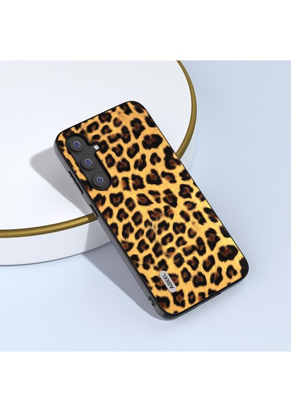 Samsung Galaxy S23 Fe Leopard Doku Pu Deri+Tpu+Pc Telefon Kılıfı (Yurt Dışından)