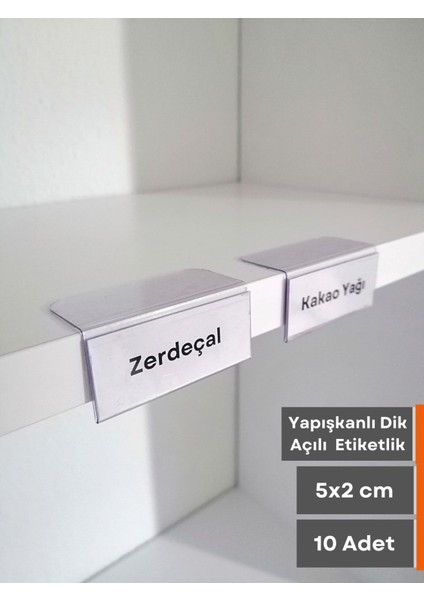 Şeffaf Etiket Pvc Etiketlik Raf Önü Dik Yapışkanlı 5x2 cm Vitrin Etiketliği Siperlikli Etiketlik Isimlik