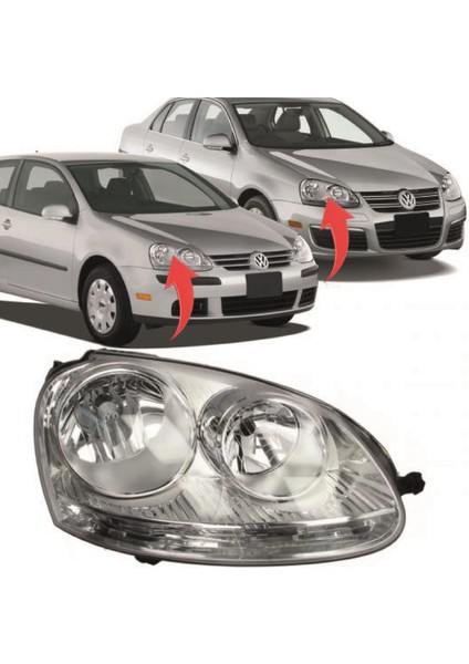 Vw Golf 5 Jetta Sağ Far Lambası Içi Nikelajlı 2005-2011