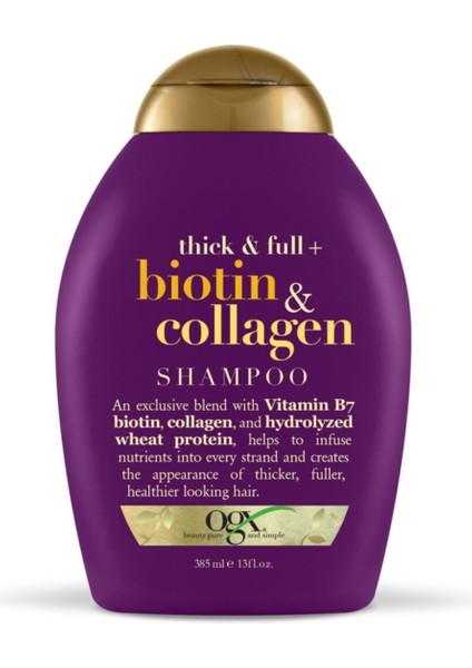 Dolgunlaştırıcı Biotin & Collagen Şampuan 385 ml